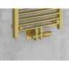 Mexen G00 nurga/läbiva termostaadi komplekt koos S kattega, Duplex, DN50, kuldne - W908-900-910-50