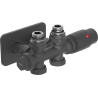 Mexen G00 Thermostat-Set, Winkel/Gerade mit Abdeckung S, Duplex, DN50, Anthrazit - W908-900-910-66