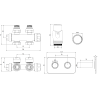 Mexen G00 thermostatic set angle/straight with S masking, Duplex, DN50, black - W908-900-910-70