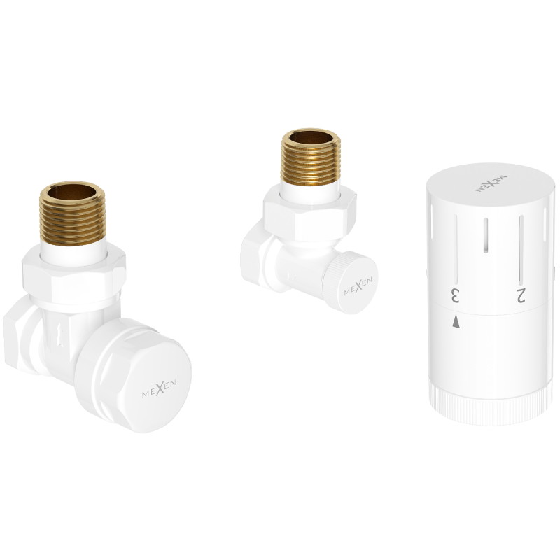 Mexen G05 kosi kutni termostatski set, bijeli - W901-958-20