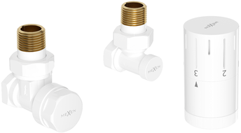 Mexen G05 kosi kutni termostatski set, bijeli - W901-958-20