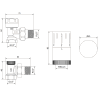 Mexen G05 kosi kutni termostatski set, zlatni - W901-958-50