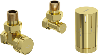 Mexen G05 kosi kutni termostatski set, zlatni - W901-958-50