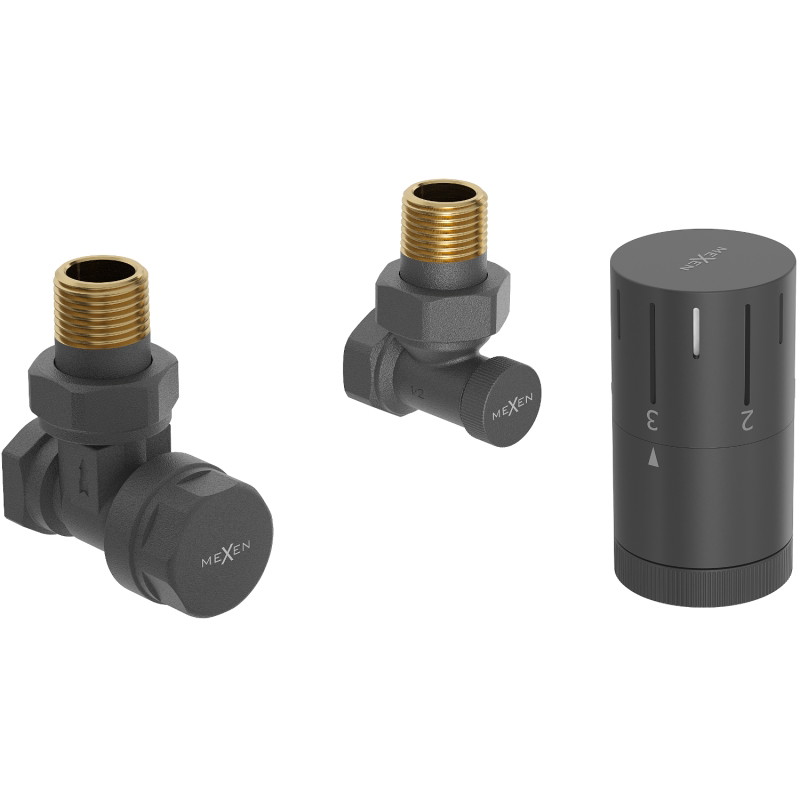 Mexen G05 kutni termostatski set, antracit - W901-958-66