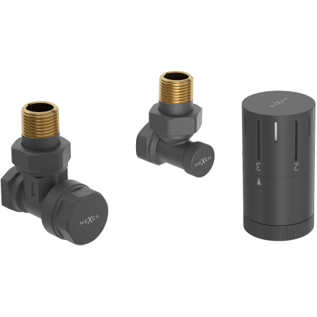 Mexen G05 vinkeltermostatsats, antracit - W901-958-66