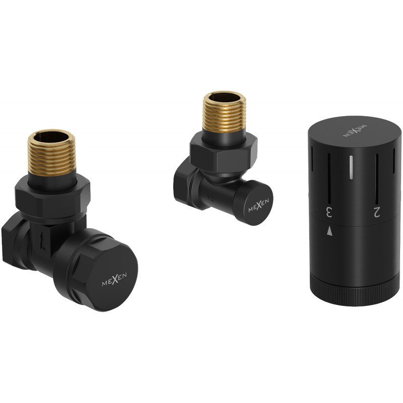 Mexen G05 angled thermostatic set, black - W901-958-70