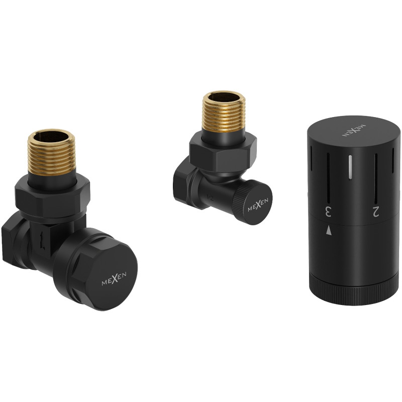 Mexen G05 termostaatiline nurkkomplekt, must - W901-958-70