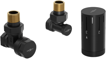 Mexen G05 Eck-Thermostatventil Set, schwarz - W901-958-70