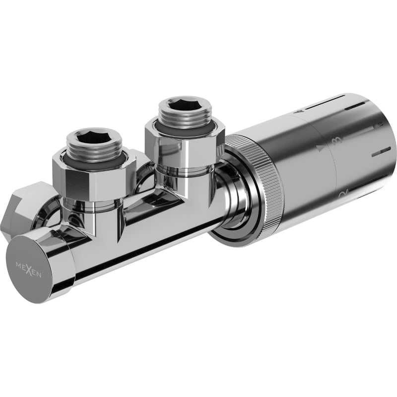 Mexen G05 zestaw termostatyczny kątowy, Duplex, DN50, chrom - W907-958-01