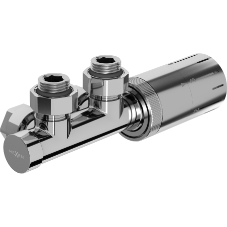 Mexen G05 nurgatermostaadikomplekt, Duplex, DN50, kroom - W907-958-01