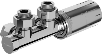 Mexen G05 Wénkelstermostatset, Duplex, DN50, Chrom - W907-958-01