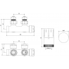 Mexen G05 hoek thermostaatset, Duplex, DN50, chroom - W907-958-01
