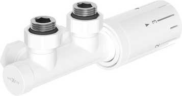 Mexen G05 vinklad termostatset, Duplex, DN50, vit - W907-958-20