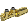 Mexen G05 angled thermostatic set, Duplex, DN50, gold - W907-958-50