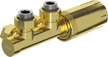 Mexen G05 Thermostat-Set, Winkel, Duplex, DN50, Gold - W907-958-50
