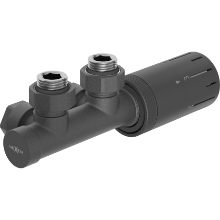 Mexen G05 ensemble thermostatique angulaire, Duplex, DN50, anthracite - W907-958-66