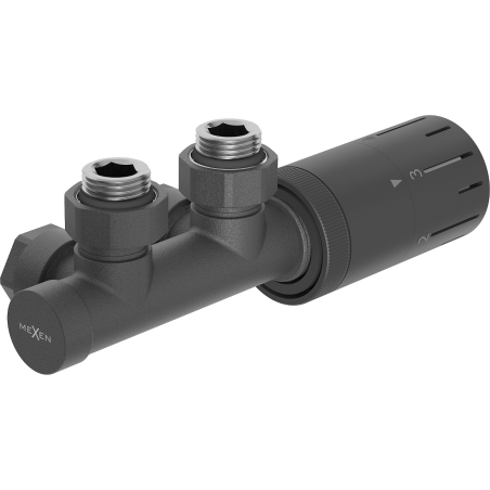 Mexen G05 Thermostat-Set Eckig, Duplex, DN50, Anthrazit - W907-958-66