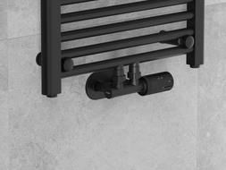 Mexen G05 termostaatikomplekt nurgaga, Duplex, DN50, must - W907-958-70