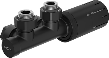 Mexen G05 conjunto termostático angular, Duplex, DN50, preto - W907-958-70