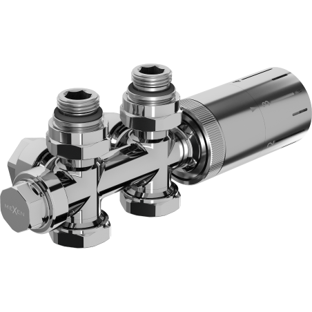 Mexen G05 σετ θερμοστατικής γωνιακής/ευθείας, Duplex, DN50, χρώμιο - W908-958-01