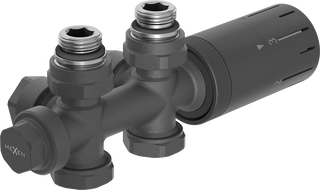 Mexen G05 Winkel-/Geradliniges Thermostatset, Duplex, DN50, Anthrazit - W908-958-66