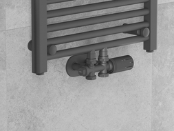 Mexen G05 Winkel-/Geradliniges Thermostatset, Duplex, DN50, Anthrazit - W908-958-66