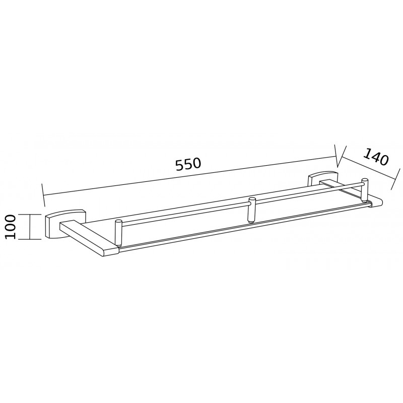 Mexen Zoja hangende glazen plank, zwart - 7019137-70