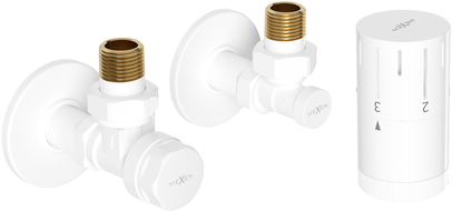 Mexen G05 kutni termostatski set s maskom R, bijeli - W901-958-904-20