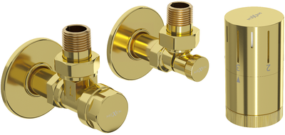 Mexen G05 conjunto termostático angular con embellecedor R, dorado - W901-958-904-50