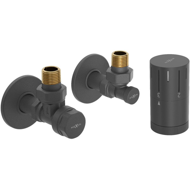 Mexen G05 kutni termostatski set s rozetom R, antracit - W901-958-904-66