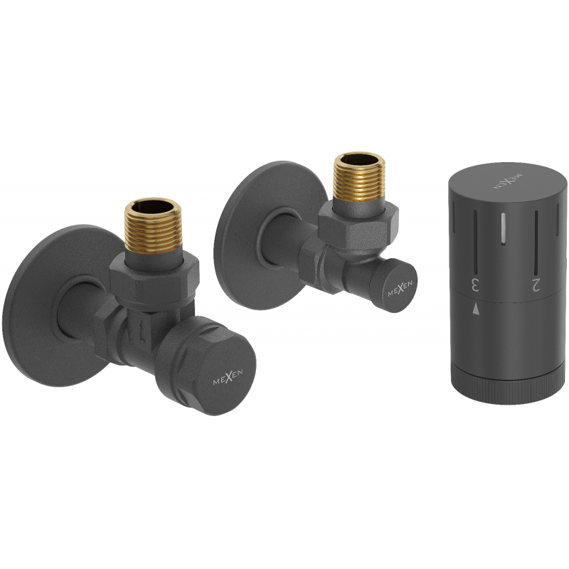 Mexen G05 Thermostat-Set Eckig mit Abdeckung R, Anthrazit - W901-958-904-66