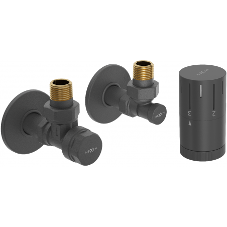 Mexen G05 Thermostat-Set Eckig mit Abdeckung R, Anthrazit - W901-958-904-66
