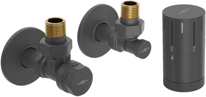 Mexen G05 kotni termostatski set z maskirno ploščo R, antracit - W901-958-904-66