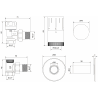 Mexen G05 Thermostat-Set, winkel mit Abdeckung R, schwarz - W901-958-904-70