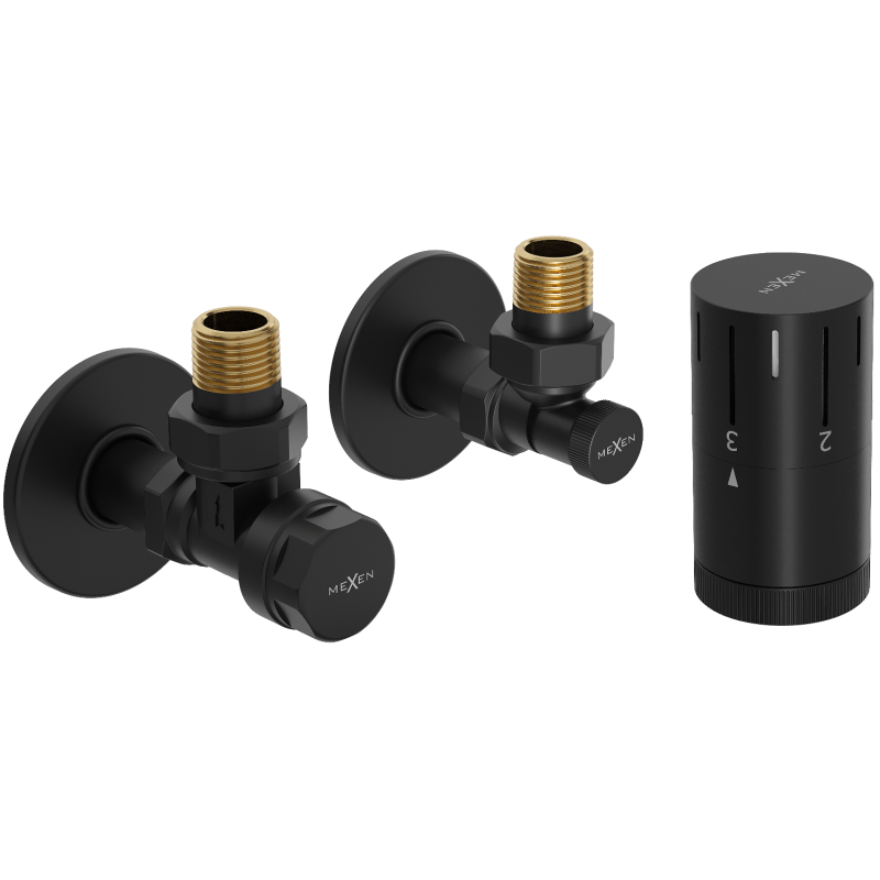 Mexen G05 Thermostat-Set, winkel mit Abdeckung R, schwarz - W901-958-904-70