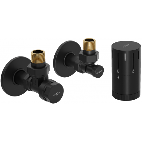 Mexen G05 Winkliges Thermostat-Set mit Abdeckung R, schwarz - W901-958-904-70