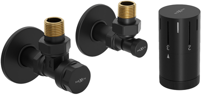 Mexen G05 conjunto termostático angular con embellecedor R, negro - W901-958-904-70