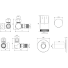 Mexen G05 Axial Thermostat-Set mit Abdeckung R, weiß - W903-958-904-20