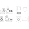 Mexen G05 Thermostat-Set axial mit Abdeckung R, Chrom - W903-958-904-01