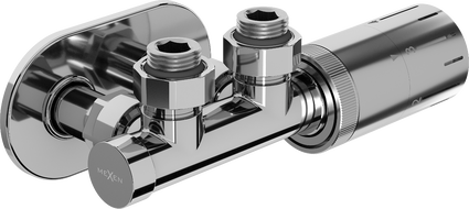 Mexen G05 termostaatiline komplekt nurgaga kattega R, Duplex, DN50, kroom - W907-958-905-01