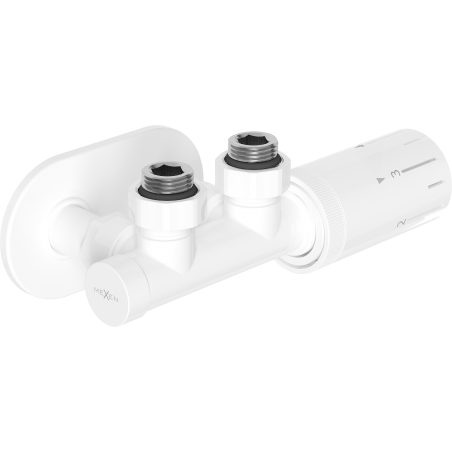 Mexen G05 termostaatiline komplekt nurgaga kate R, Duplex, DN50, valge - W907-958-905-20