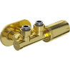 Mexen G05 hoek thermostaatset met rozet R, Duplex, DN50, goud - W907-958-905-50