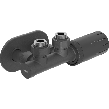Mexen G05 Thermostat-Set, Eckausführung mit Verkleidung R, Duplex, DN50, Anthrazit - W907-958-905-66
