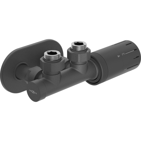Mexen G05 thermostatisches Eckset mit Abdeckung R, Duplex, DN50, anthrazit - W907-958-905-66