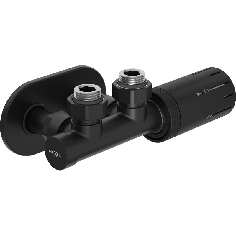 Mexen G05 termostaatikomplekt nurga peidetud R, Duplex, DN50, must - W907-958-905-70