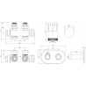 Mexen G05 thermostatische hoek-/rechte set met afdekking R, Duplex, DN50, chroom - W908-958-905-01