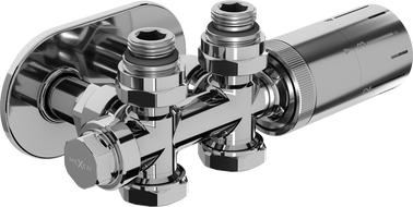 Mexen G05 conjunto termostático angular/reto com roseta R, Duplex, DN50, cromado - W908-958-905-01
