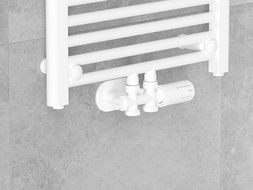 Mexen G05 ensemble thermostatique coudé/droit avec cache R, Duplex, DN50, blanc - W908-958-905-20