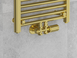 Mexen G05 ensemble thermostatique angulaire/rectiligne avec cache R, Duplex, DN50, doré - W908-958-905-50