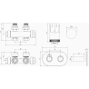 Mexen G05 Thermostat-Set Eckig/Gerad mit Abdeckung R, Duplex, DN50, Schwarz - W908-958-905-70